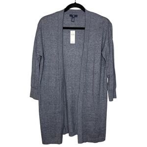 Gap NEW Heather Blue Open Front Lightweight‎ Cotton Blend Cardigan Medium